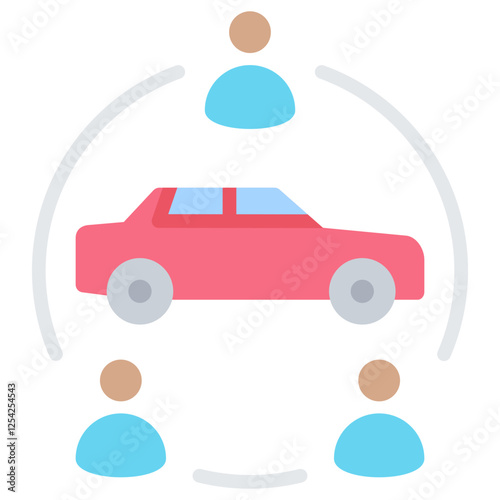 Car Sharing Flat Icon