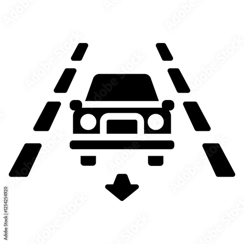 Lane Keeping Glyph Icon