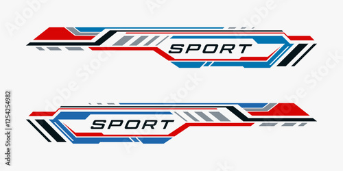 Graphic decal design. sports stripes design for side body and vehicle wrap