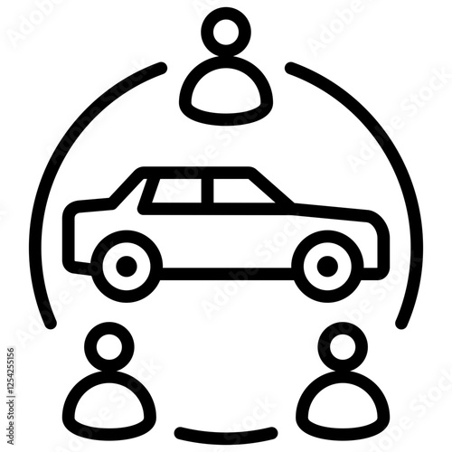 Car Sharing Outline Icon