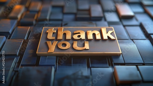  Modern thank you sign on a corporate building, symbolizing appreciation and recognition
