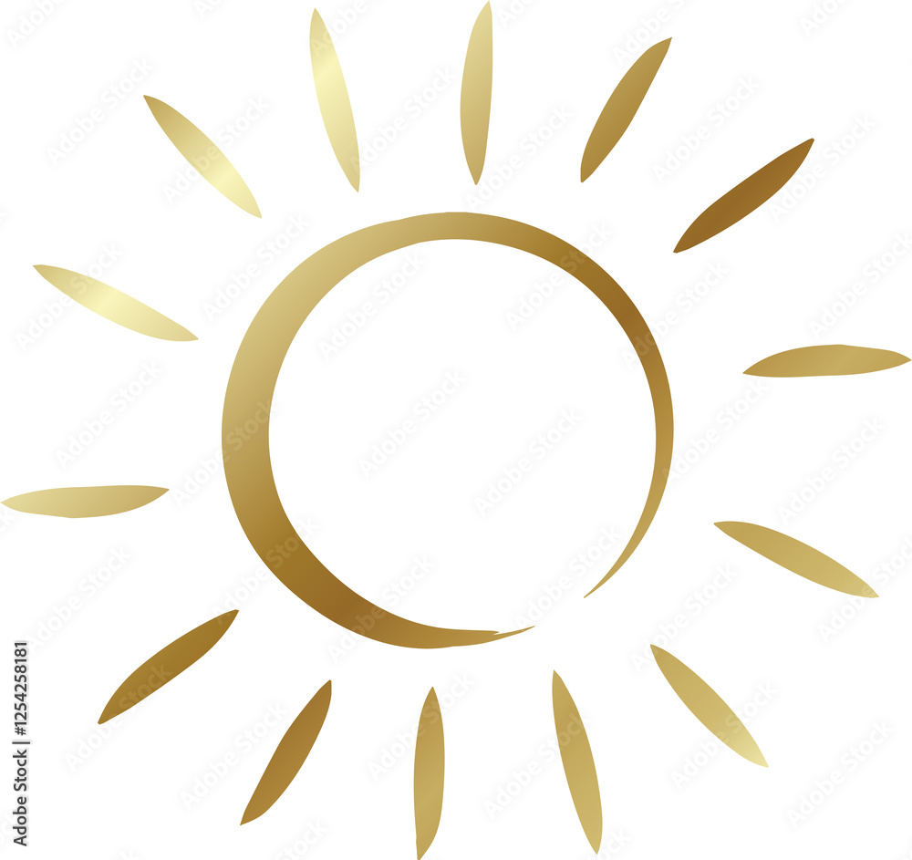 Set of golden suns. Elements for design Set of golden suns. Elements for design