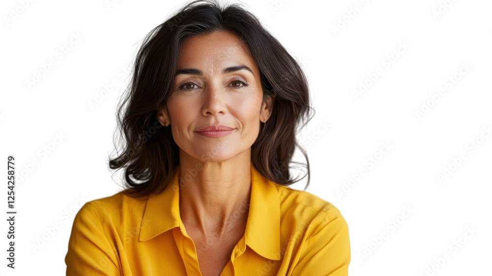 Confident businesswoman smiling on transparent background