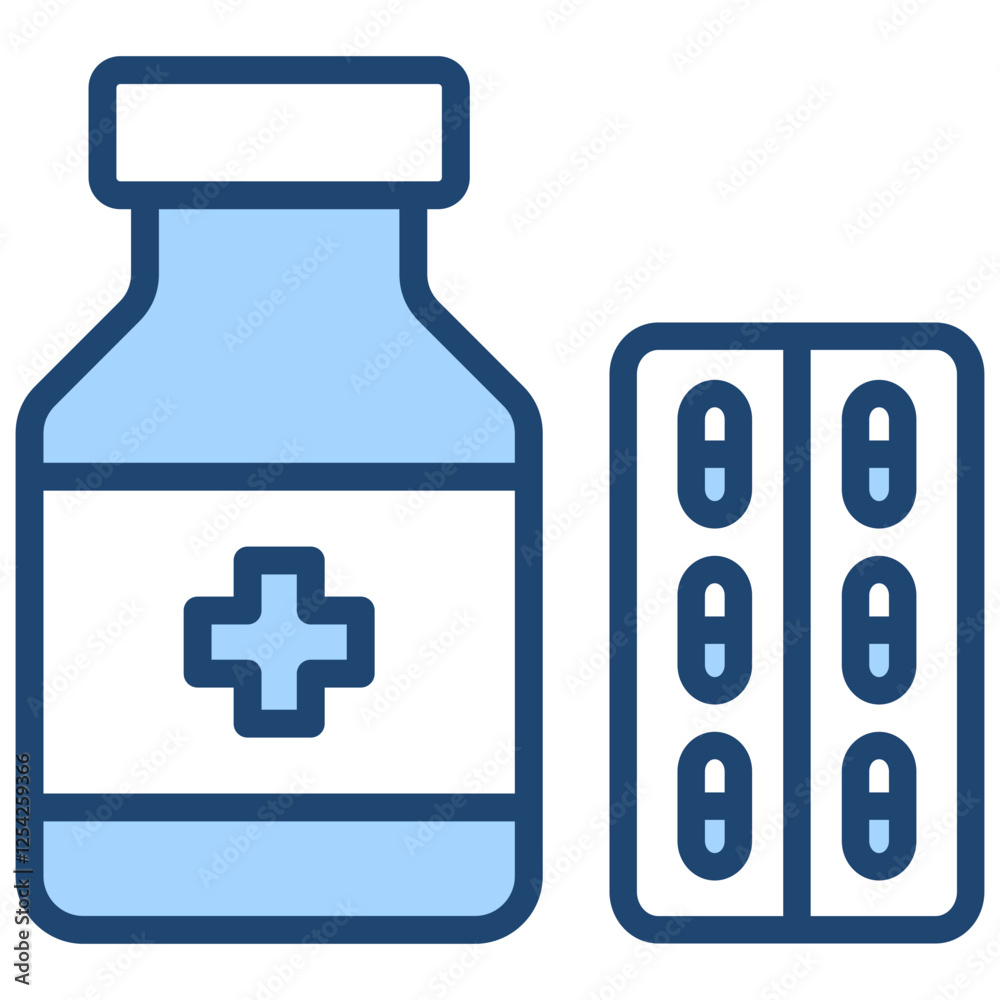Obraz premium Medication Blue Icon