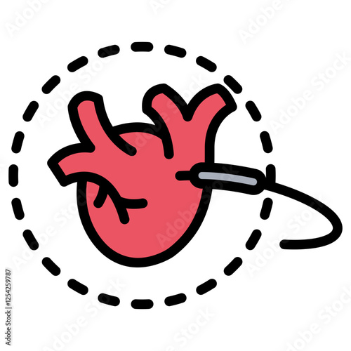 Cardiac Cauterization Outline Color Icon