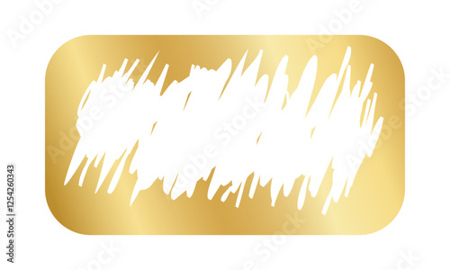 Golden scratch card surface with scraped texture. Shiny metallic scratchcard, lotto winner, money prize or sale coupon template isolated on white background. Vector illustration.