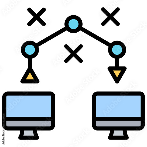 Traceroute Outline Color Icon
