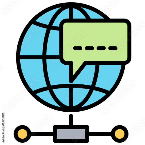Dns Center Outline Color Icon
