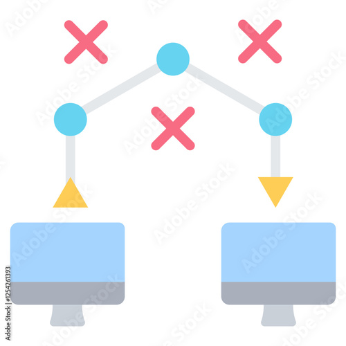 Traceroute Flat Icon