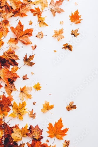 maple autumn leaves on white isolated background