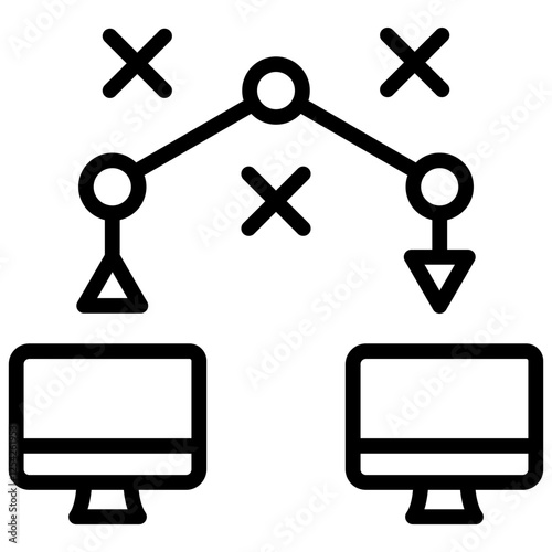 Traceroute Outline Icon
