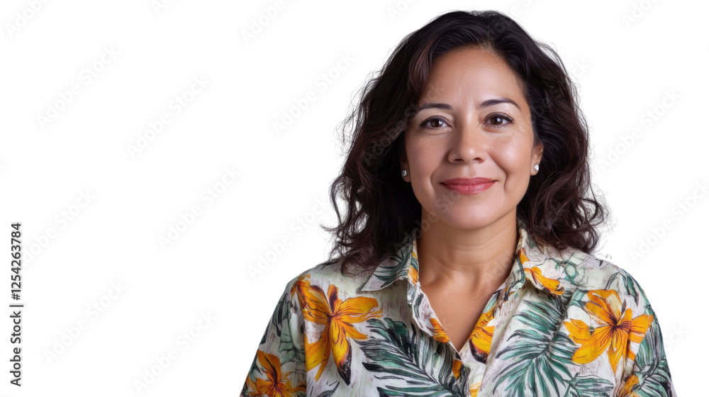 Confident hispanic businesswoman smiling on a transparent background Confident hispanic businesswoman smiling on a transparent background
