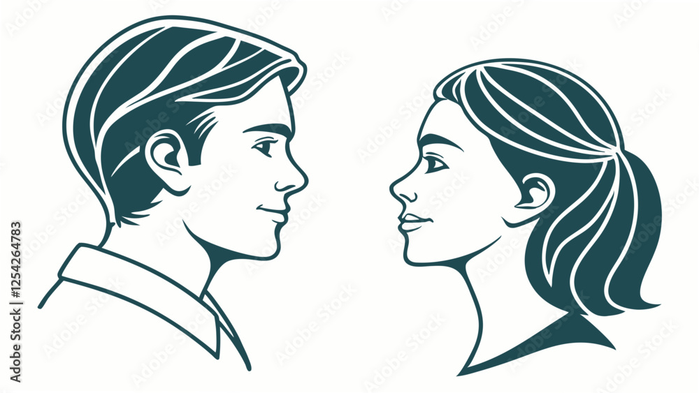 Man and woman avatar profile. Male and Female face silhouette or icon. Vector illustration.
Man and woman avatar profile. Male and Female face silhouette or icon. Vector illustration.