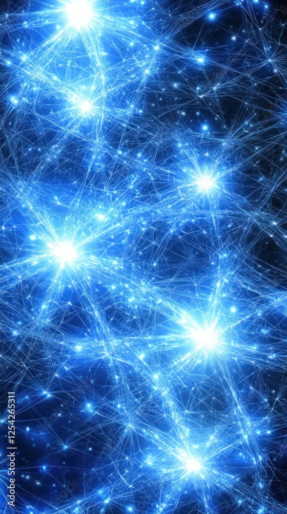 Fototapeta premium Abstract blue glowing network
