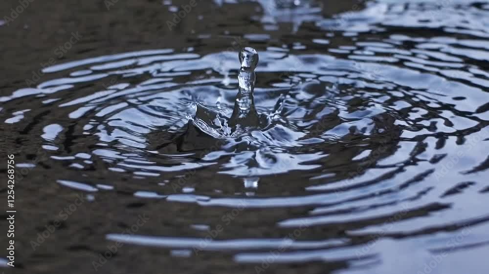 Water Droplet Impact: Crown Splash and Ripples Water Droplet Impact: Crown Splash and Ripples