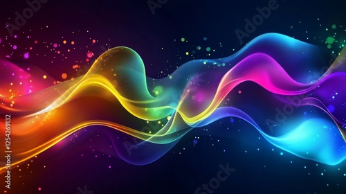 Background abstract gaming neon stripes glowing rainbow technology