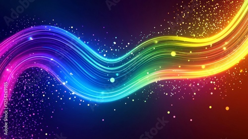 Background abstract gaming neon stripes glowing rainbow technology