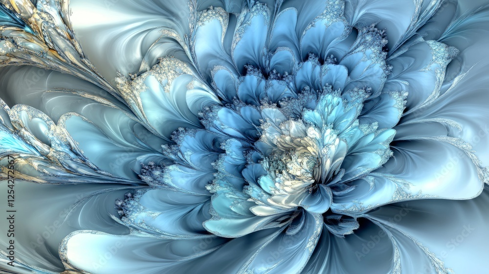 Obraz premium fVivid blue blooms in dreamy detail, radiating surreal beauty and tranquility