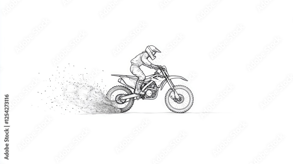A motocross rider skillfully navigating a dirt trail, kicking up dust in a dynamic action scene A motocross rider skillfully navigating a dirt trail, kicking up dust in a dynamic action scene