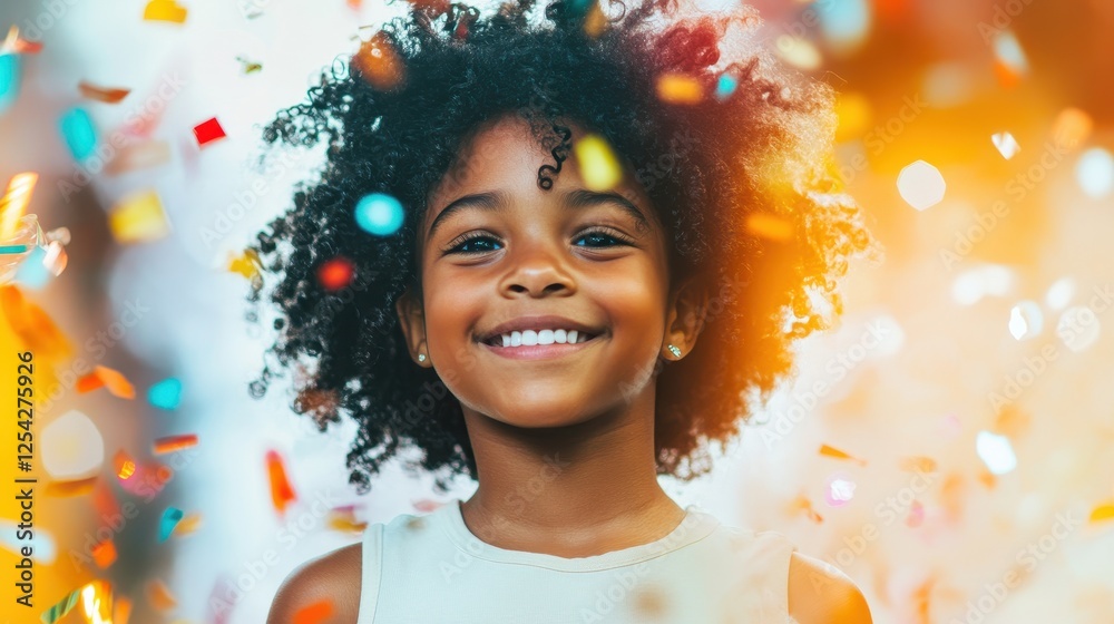 A young Black girl enjoys twirling colorful streamers, showcasing her joyful spirit and happiness A young Black girl enjoys twirling colorful streamers, showcasing her joyful spirit and happiness
