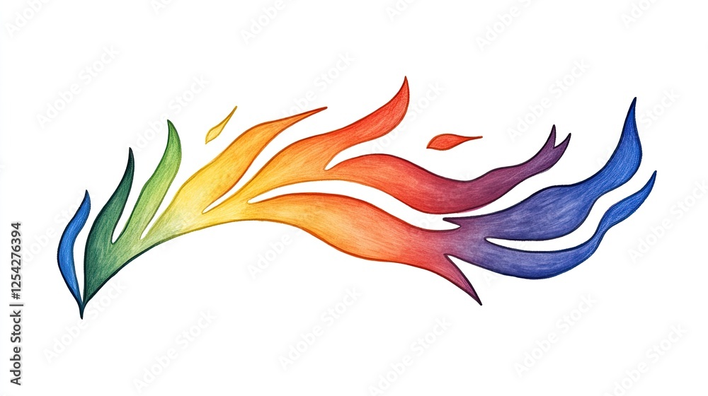 Fototapeta premium Vibrant abstract illustration of flowing colors resembling flames, symbolizing energy and creativity