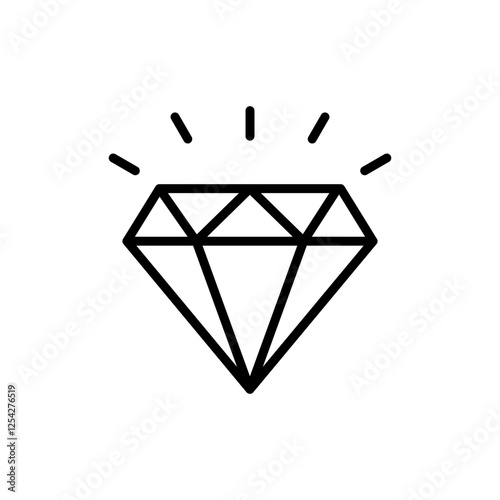Diamond icon vector. diamond gems sign and symbol