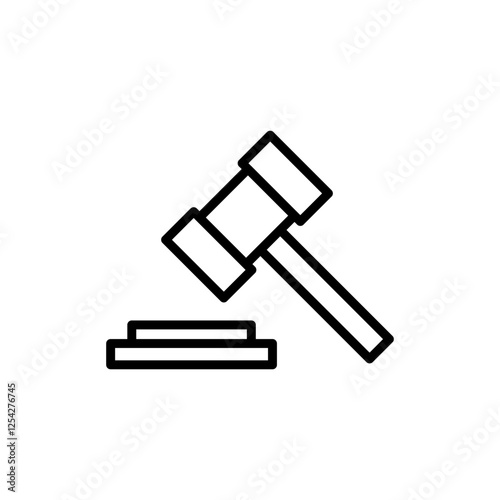 Gavel icon vector. judge gavel sign and symbol. law icon. auction hammer