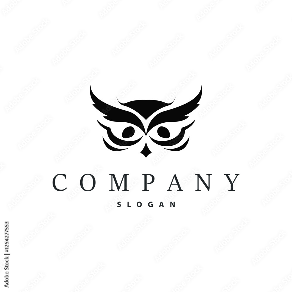 owl logo silhouette symbol design simple illustration night animal temple symbol