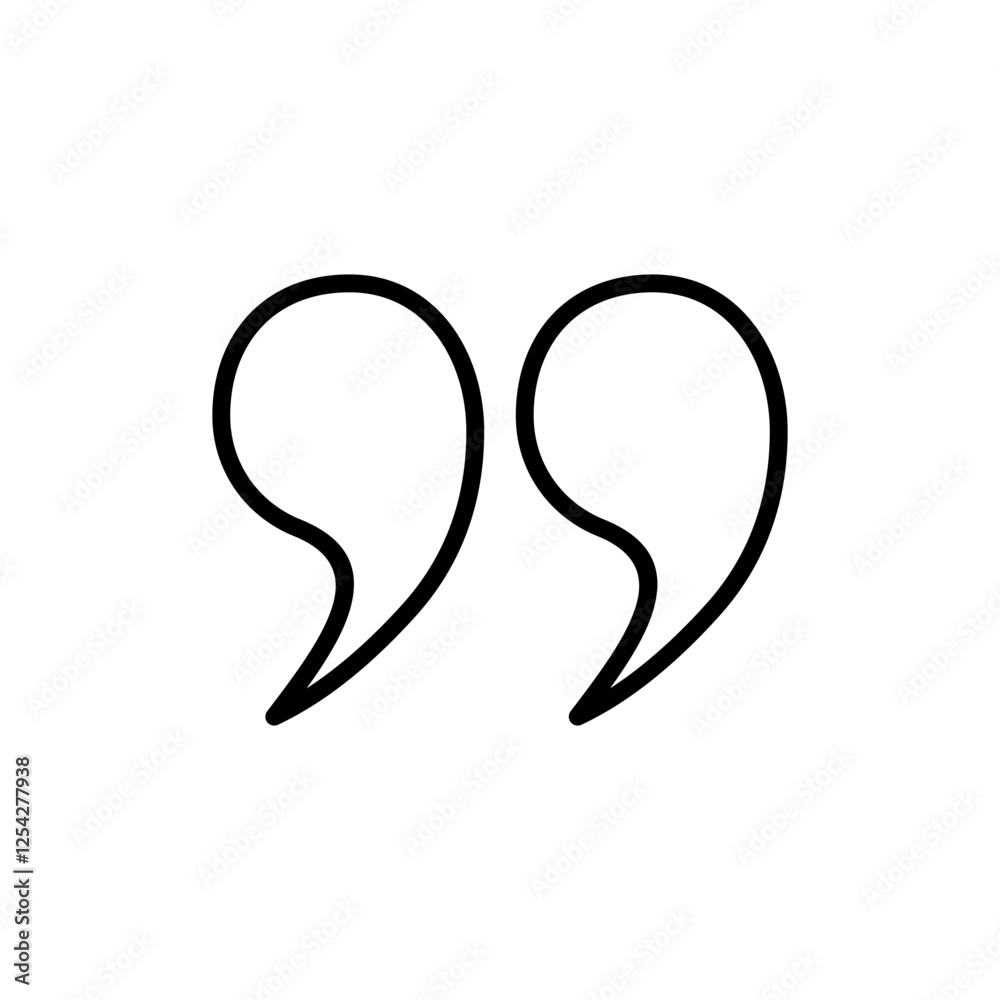 Quote icon vector. Quotation mark sign and symbol Quote icon vector. Quotation mark sign and symbol