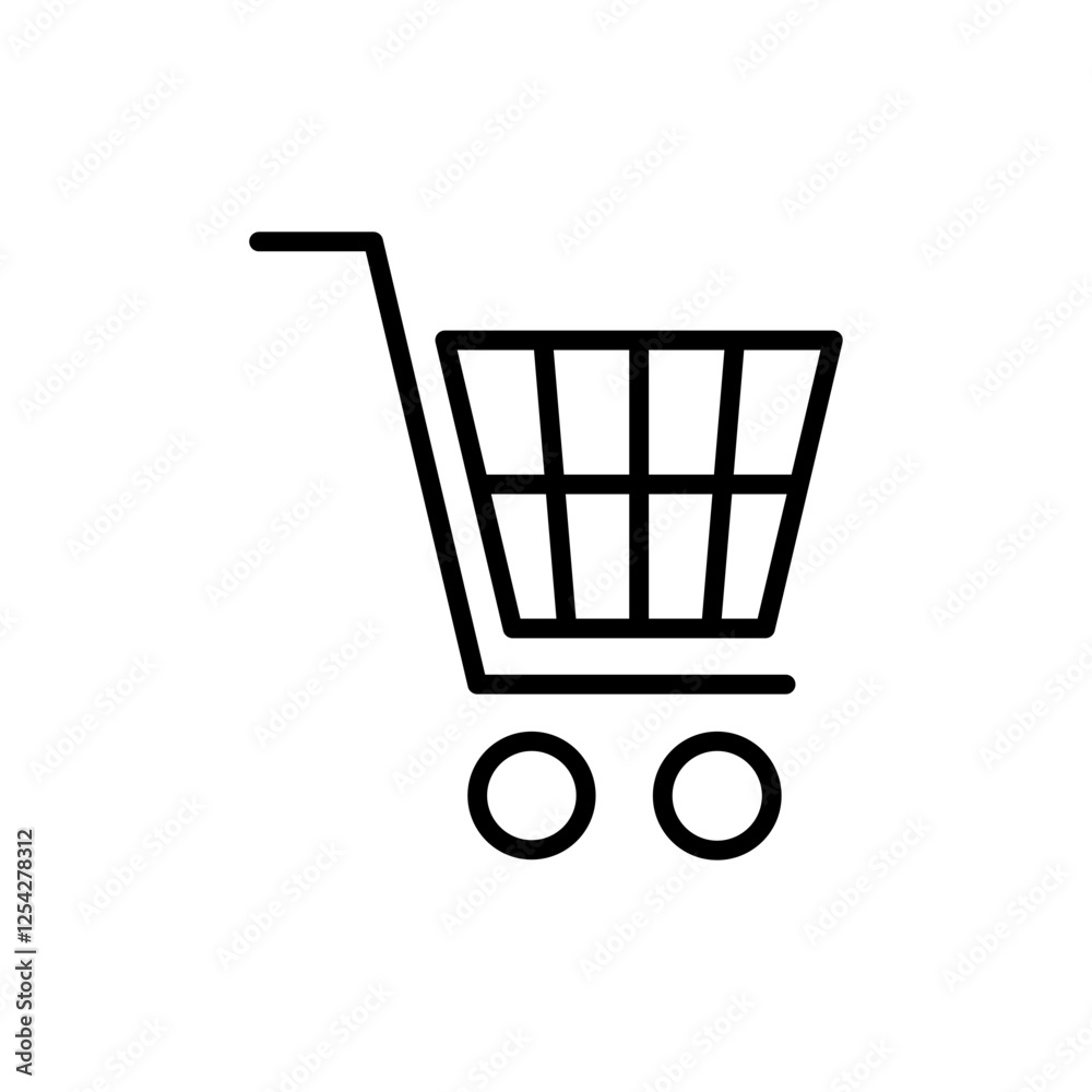 Shopping icon vector. Shopping cart sign and symbol. Trolley icon Shopping icon vector. Shopping cart sign and symbol. Trolley icon