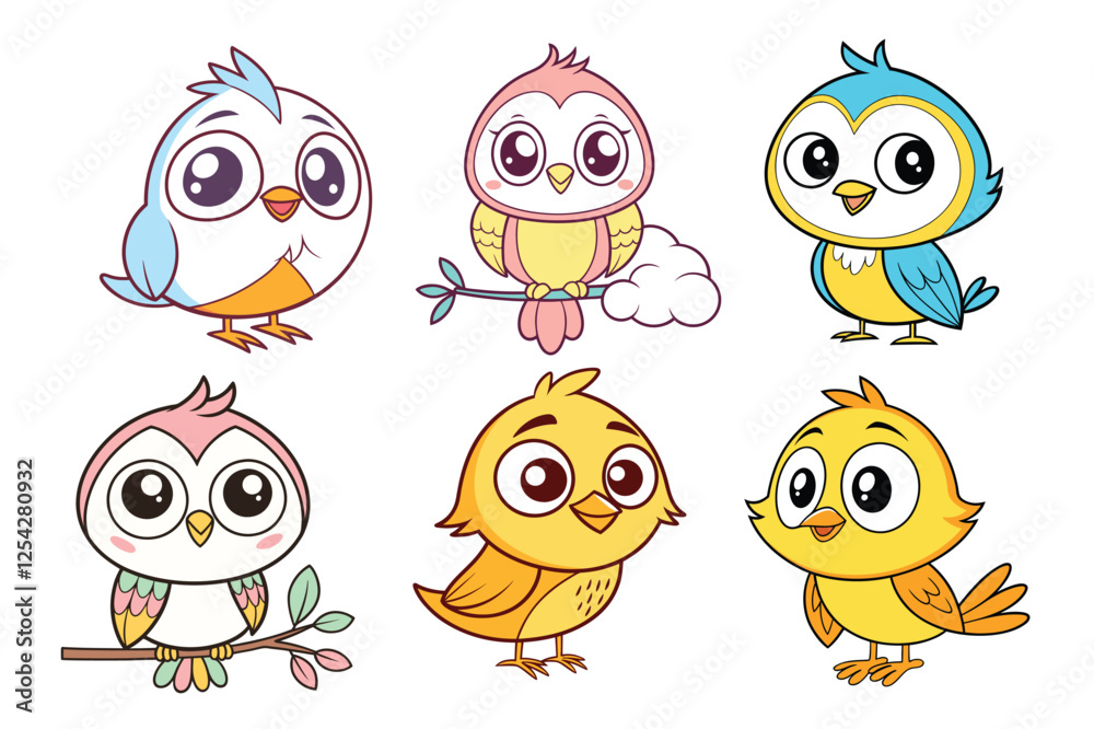 A Bundle of Cute Bird vector cartoon illustration Easter day A Bundle of Cute Bird vector cartoon illustration Easter day