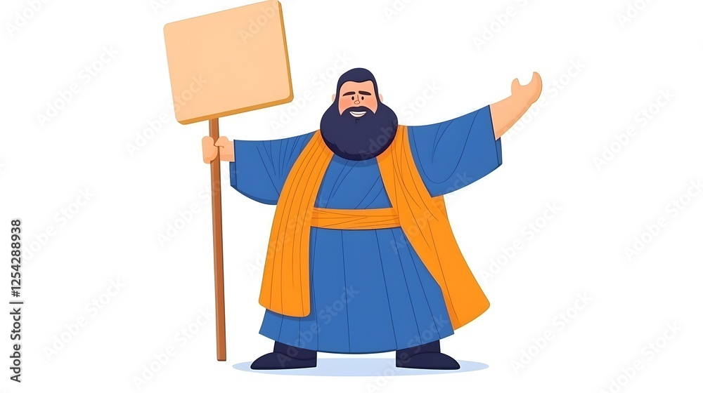 Fototapeta premium Person Holding Blank Sign for Announcement or Protest Concept Design