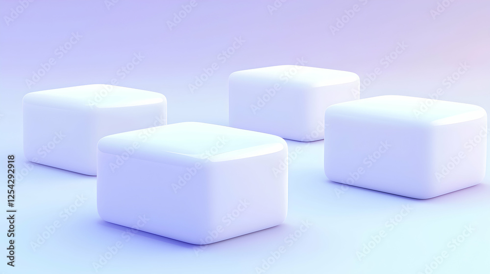 White Cubes Display, Pastel Studio Background, Product Showcase, Minimalist Design White Cubes Display, Pastel Studio Background, Product Showcase, Minimalist Design