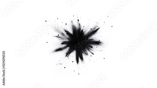 Wallpaper Mural Abstract black ink splash on a white background, creating a dramatic visual impact for creative use Torontodigital.ca