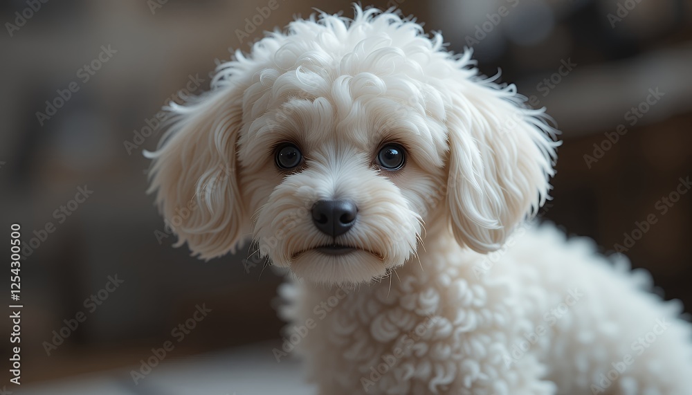 Adorable Fluffy White Puppy Dog Portrait Adorable Fluffy White Puppy Dog Portrait