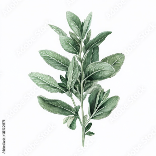 Realistic illustration of water painted leaves conveys peace