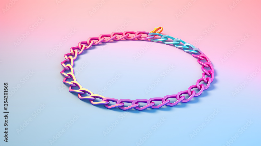 Fototapeta premium Necklace Accessories isometric 3D colorful