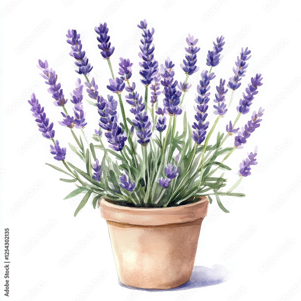 Fototapeta premium Lavender painted in realistic boho style evokes soothing fragrance