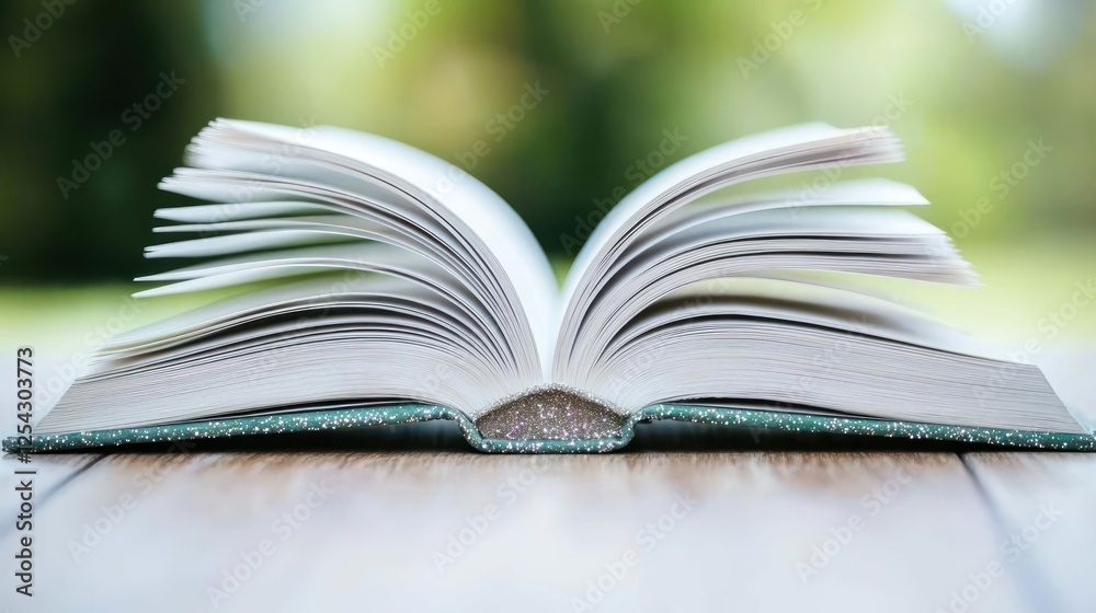 Open Book On Wooden Table Open Book On Wooden Table