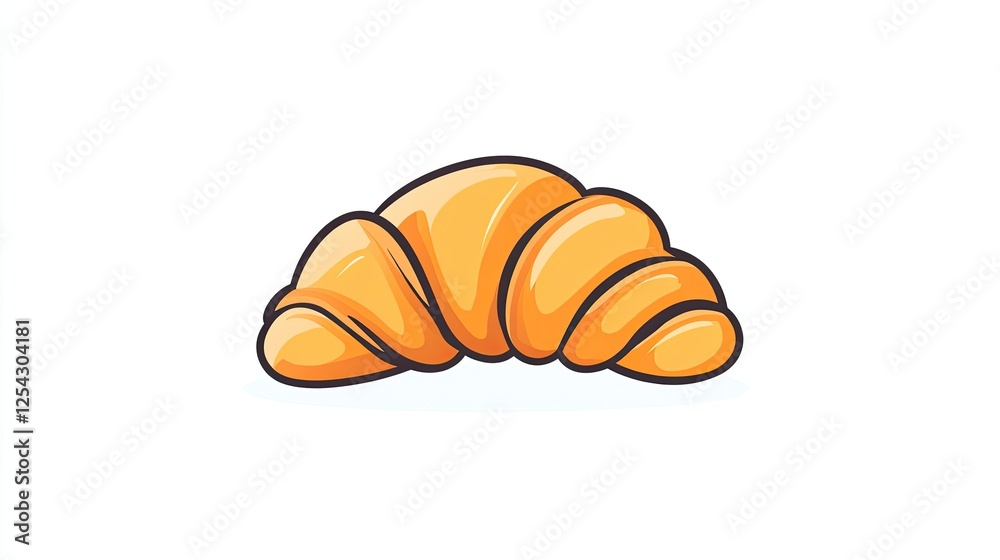 Freshly baked croissant with golden layers on a white background, ideal for food-related content Freshly baked croissant with golden layers on a white background, ideal for food-related content