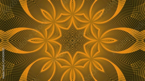 Decorative mandala art, vibrant texture, designed for meditation, healing, and calming videos