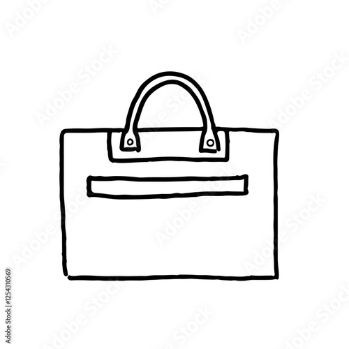 紳士用のかばんのかわいい線画イラスト