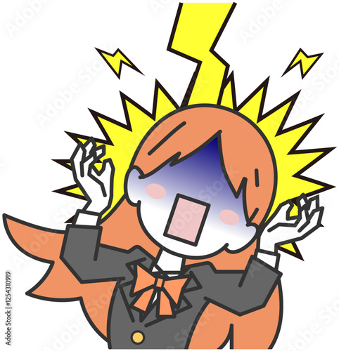 ショックで仰天する女子学生・生徒