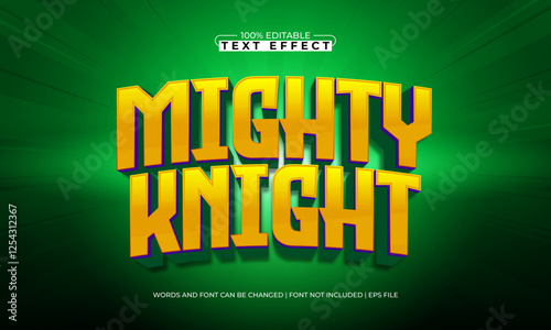 mighty knight editable text effect with a knight and hero text style