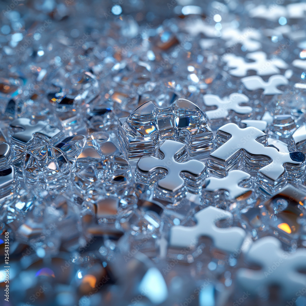 photograph of luxury crystal puzzle pieces photograph of luxury crystal puzzle pieces