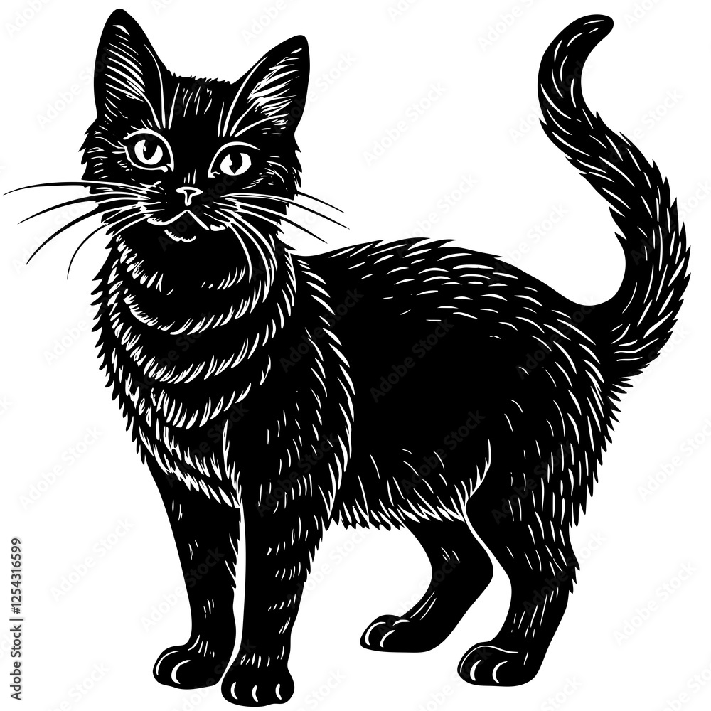 Obraz premium black and white cat