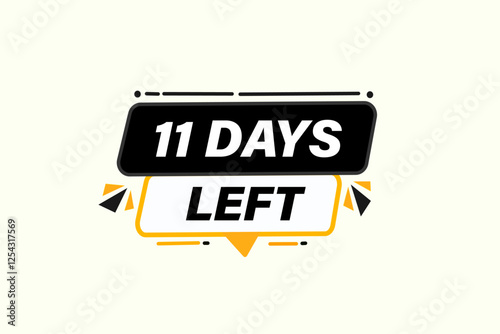 11 days left, sale countdown vector symbol, clock, time,  background, template 11 days left go, countdown, sticker, left banner, business, sale, label button
