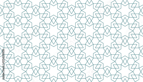 Islamic Geometric Seamless Pattern Background and Fabric
