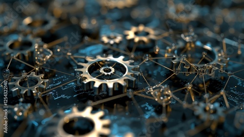 An intricate network of gears with each one representing a different crypto philanthropy network all working together to propel the flow of donations.