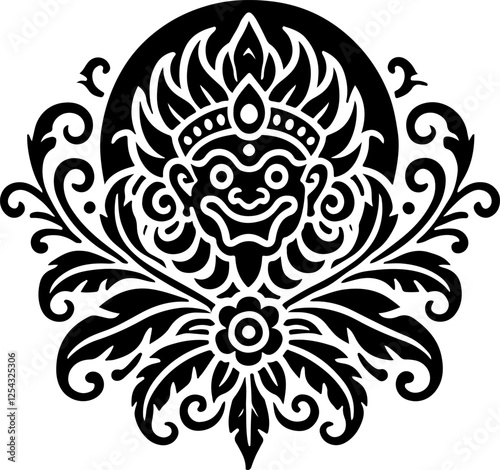 illustration sketch silhouette design of gods and goddesses traditional ethnic mythological creatures full of details  